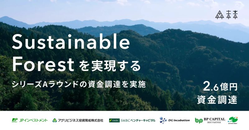 Sustainable Forestを実現する｜株式会社森未来、シリーズAラウンドの資金調達を実施